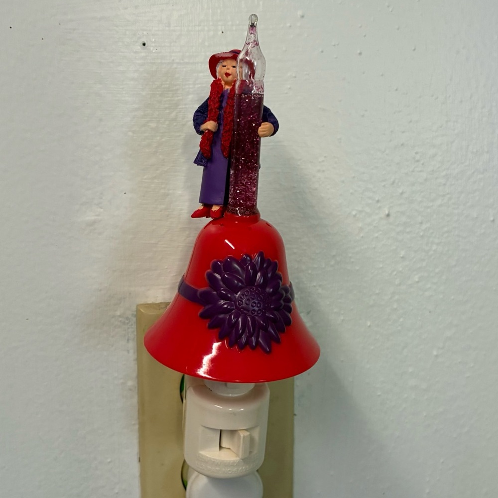 5/$20 Red Hat Society Pink Glitter Vortex Wall Night Light Outlet Lamp